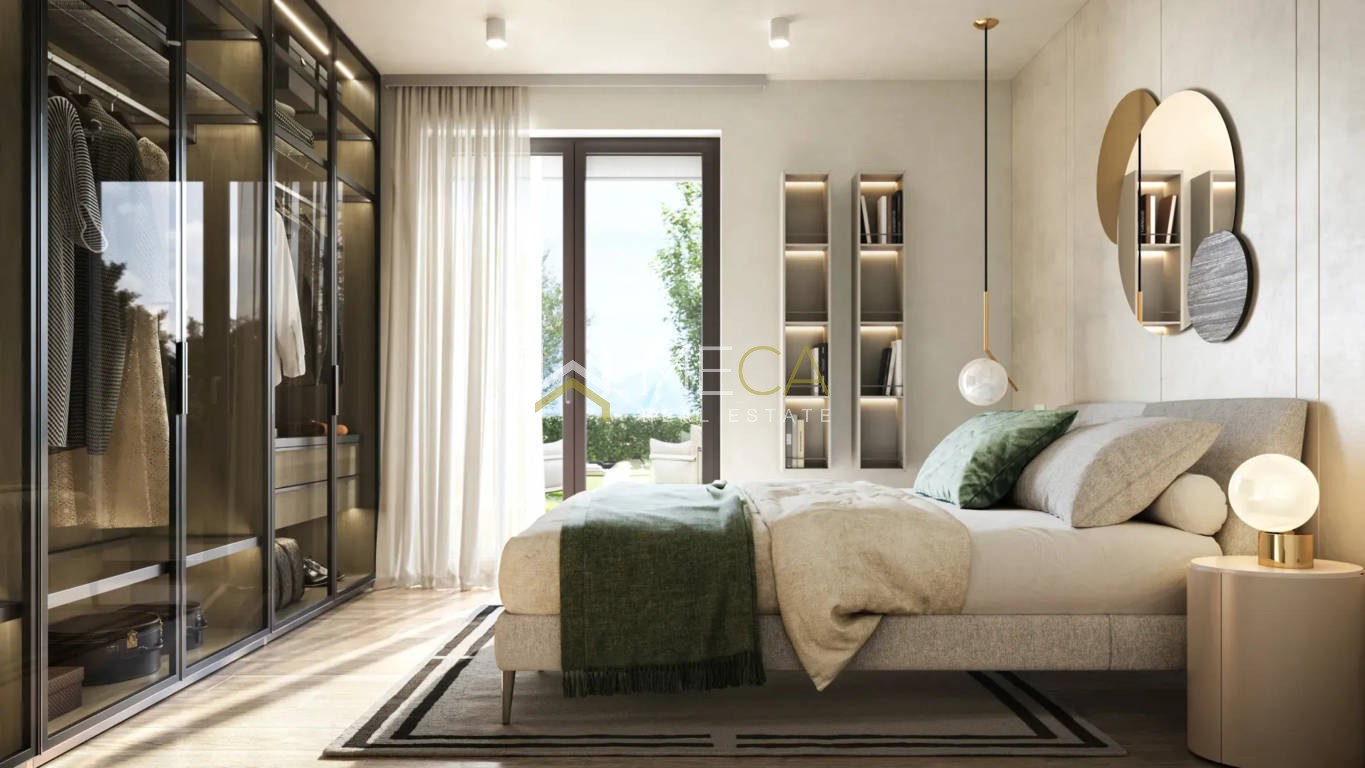 Polpenazze, trilocale con vista lago, giardino privato, piscina e garage doppio