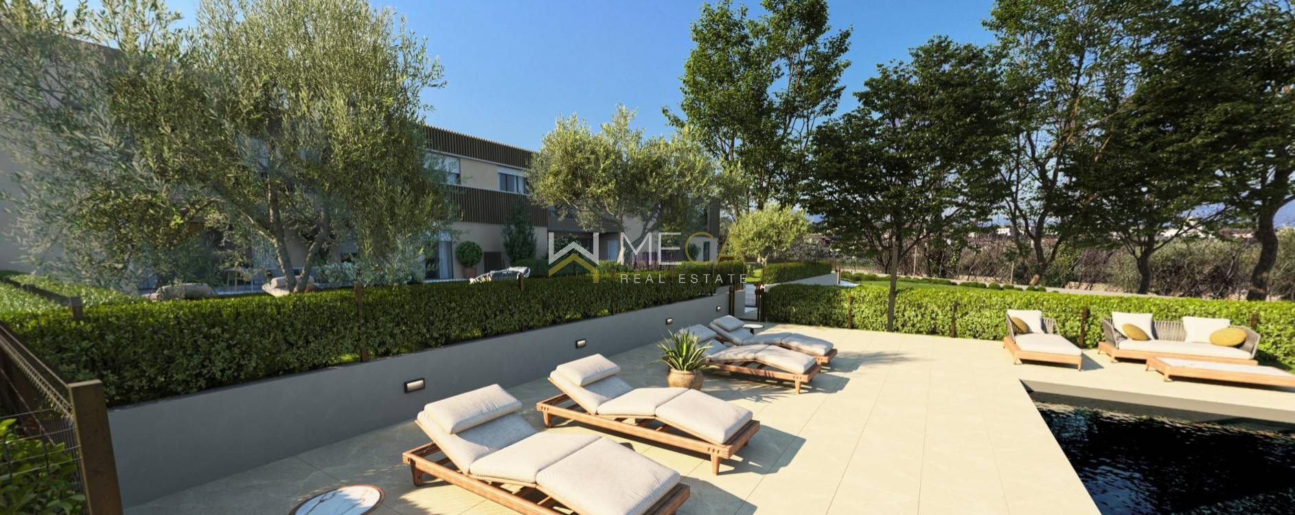 Polpenazze, trilocale con vista lago, giardino privato, piscina e garage doppio